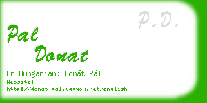 pal donat business card